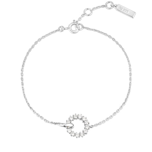 Silver Interlinked Circles Pave Bracelet | Ania Haie Australia