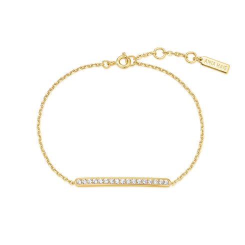 Gold Pave Bar Bracelet
