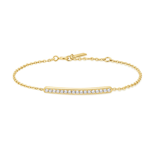 Gold Pave Bar Bracelet