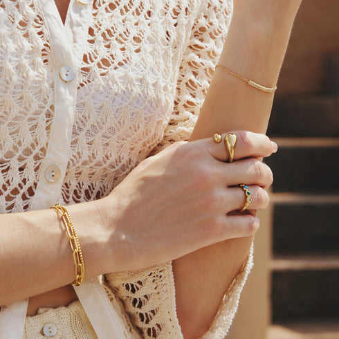 Gold Pave Bar Bracelet
