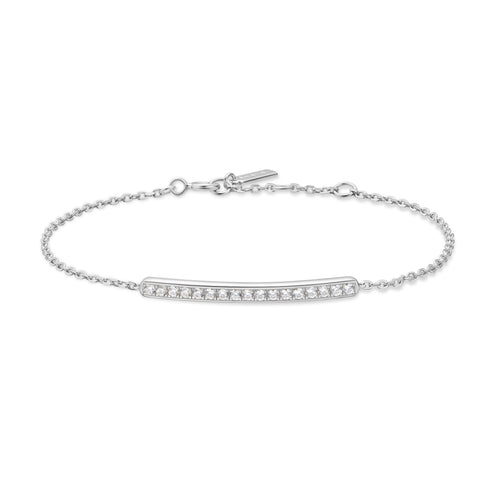 Silver Pave Bar Bracelet