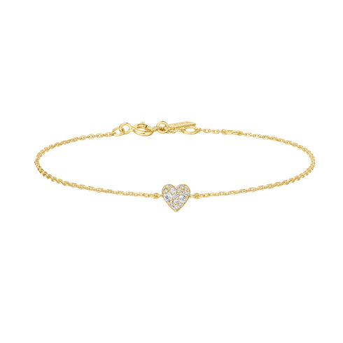 Gold Sweetheart Pave Bracelet