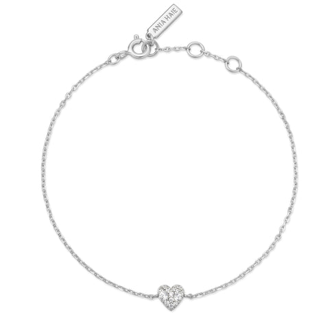 Silver Sweetheart Pave Bracelet