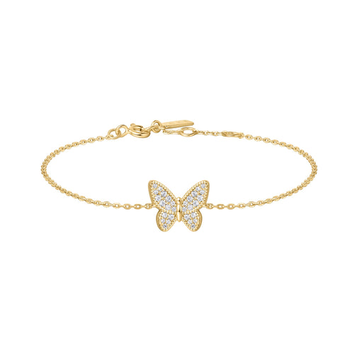Gold Butterfly Pave Bracelet