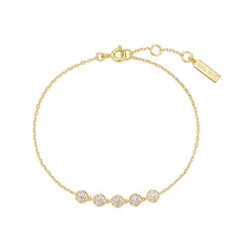 Gold Pave Multi Beaded Chain Bracelet