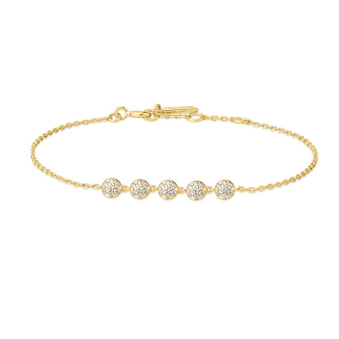 Gold Pave Multi Beaded Chain Bracelet