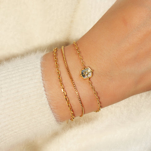 Gold Paper Clip Chain Bracelet