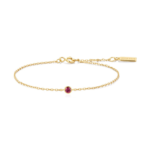Gold Crimson Solitaire Bracelet | Ania Haie Australia
