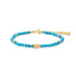Gold Lab-Created Turquoise Beaded Bracelet