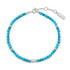 Silver Lab-Created Turquoise Beaded Bracelet