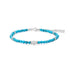 Silver Lab-Created Turquoise Beaded Bracelet