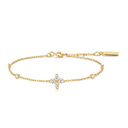 Gold Sparkling Lucky Clover Bracelet