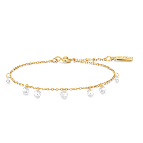 Gold Droplet Station Bracelet