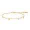 Gold Pave Puffed Heart Station Bracelet