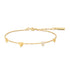 Gold Pave Puffed Heart Station Bracelet