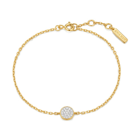 Gold Pave Disc Bracelet