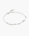 Silver Bezel-Set Droplet Station Bracelet