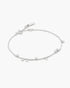 Silver Bezel-Set Droplet Station Bracelet