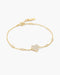 Gold Pave Heart with Bezel Station Bracelet