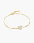 Gold Pave Heart with Bezel Station Bracelet