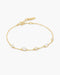 Gold Round & Teardrop Bezel Station Bracelet