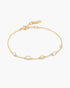 Gold Round & Teardrop Bezel Station Bracelet