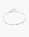 Silver Round & Teardrop Bezel Station Bracelet
