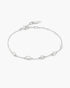 Silver Round & Teardrop Bezel Station Bracelet
