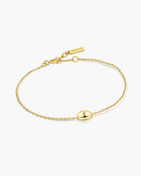 Gold Organic Dome Pebble Bracelet