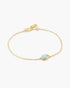 Gold Bezel Amazonite Organic Dome Pebble Bracelet