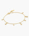 Gold Bezel-Set Teardrop Dangle Station Bracelet
