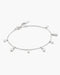 Silver Bezel-Set Teardrop Dangle Station Bracelet