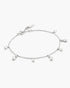 Silver Bezel-Set Teardrop Dangle Station Bracelet