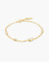 Gold Bezel Organic Dome Pebble Station Bracelet