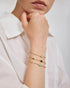 Gold Bezel Amazonite Organic Dome Pebble Station Bracelet