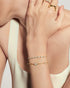 Gold Bezel Organic Dome Pebble Station Bracelet