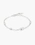 Silver Bezel Organic Dome Pebble Station Bracelet