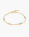 Gold Bezel Amazonite Organic Dome Pebble Station Bracelet
