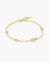 Gold Bezel Amazonite Organic Dome Pebble Station Bracelet