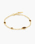 Gold Bezel Tiger's Eye Organic Dome Pebble Station Bracelet