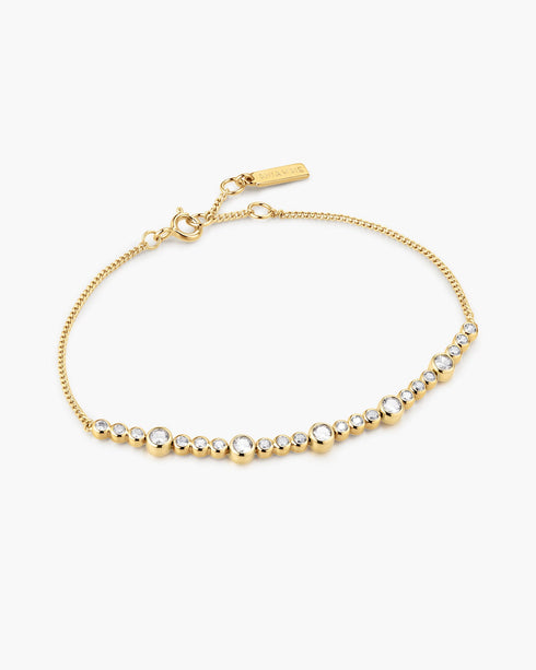 Gold Alternating Bezel-Set Bracelet