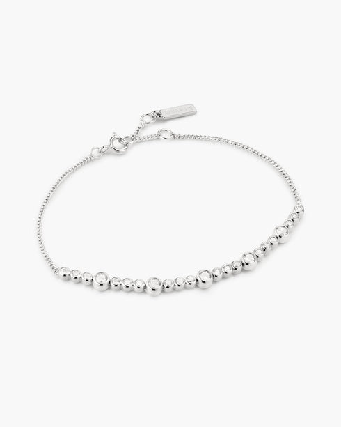 Silver Alternating Bezel-Set Bracelet