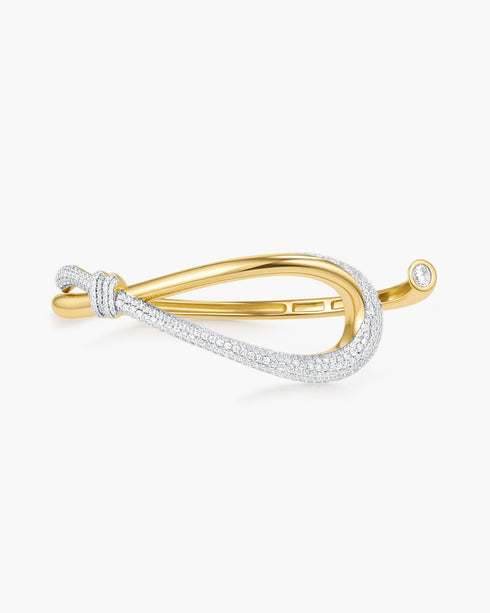 Gold Pave Knot Cuff Bracelet