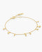 Gold Polished Teardrop Dangle Station Bracelet