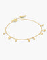 Gold Polished Teardrop Dangle Station Bracelet