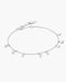 Silver Polished Teardrop Dangle Station Bracelet