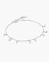Silver Polished Teardrop Dangle Station Bracelet