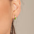 Neon Green Enamel Carabiner Gold Huggie Hoop Earrings