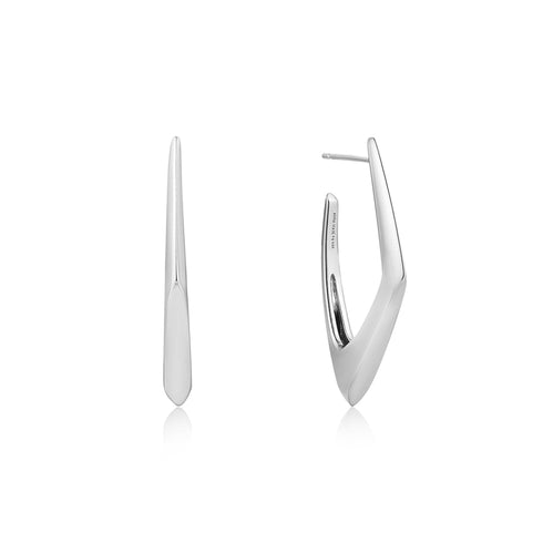 Silver Geometric Hoop Earrings | Ania Haie Australia