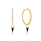 Gold Black Agate Drop Hoop Earrings | Ania Haie Australia